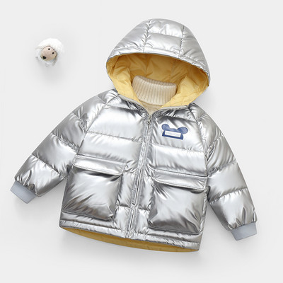 Детско зимно яке за момичета и момчета с големи джобове и качулка