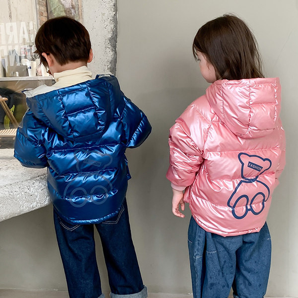 Детско зимно яке за момичета и момчета с големи джобове и качулка