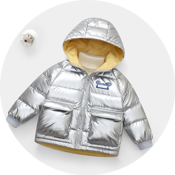 Детско зимно яке за момичета и момчета с големи джобове и качулка