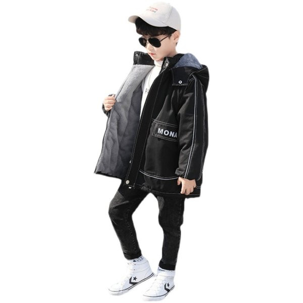 Ежедневно детско яке с топла подплата и качулка 