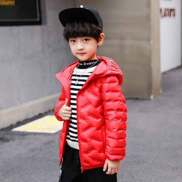 Олекотено есенно-зимно яке за момче с качулка