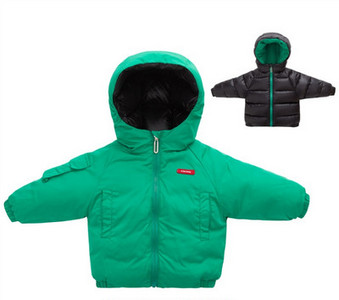 Зимно детско яке с качулка за момчета- двулицево