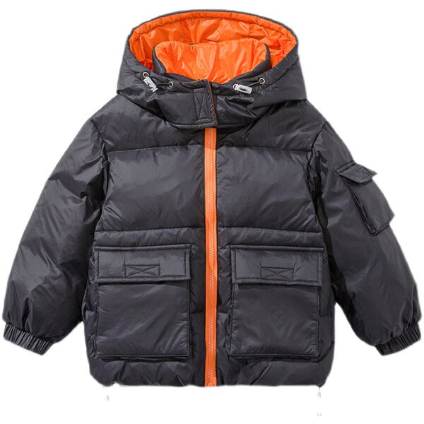 Зимно детско яке за момчета и момичета с големи джобове и качулка