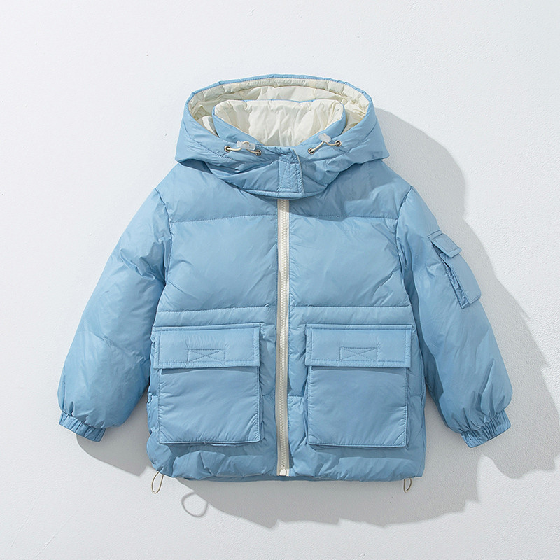 Зимно детско яке за момчета и момичета с големи джобове и качулка