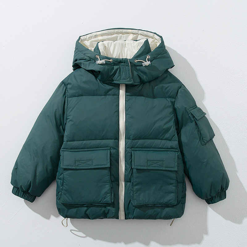 Зимно детско яке за момчета и момичета с големи джобове и качулка
