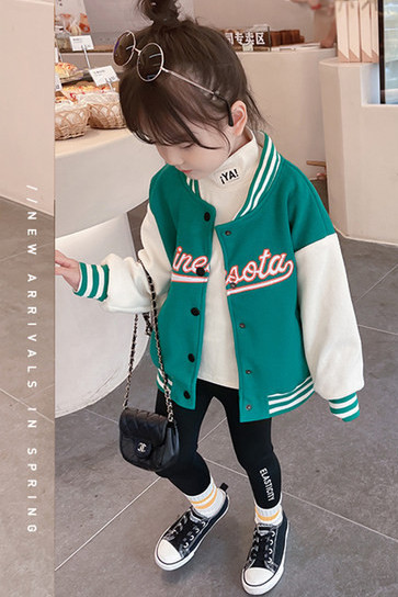 Детско есенно яке за момичета с копчета