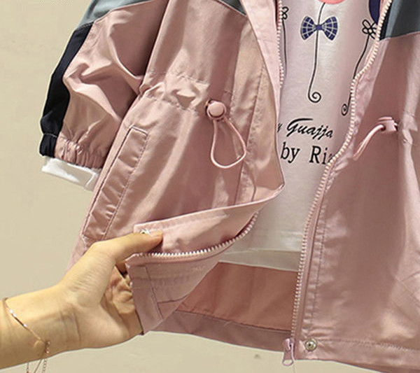 Детско яке за момичета с връзки на талията