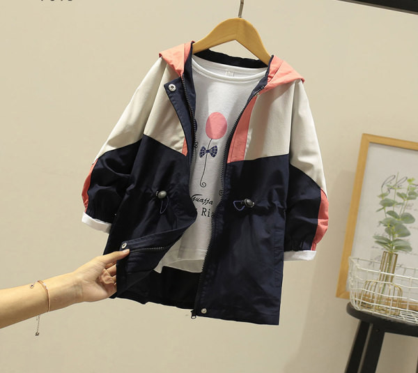 Детско яке за момичета с връзки на талията