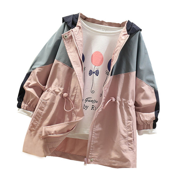 Детско яке за момичета с връзки на талията