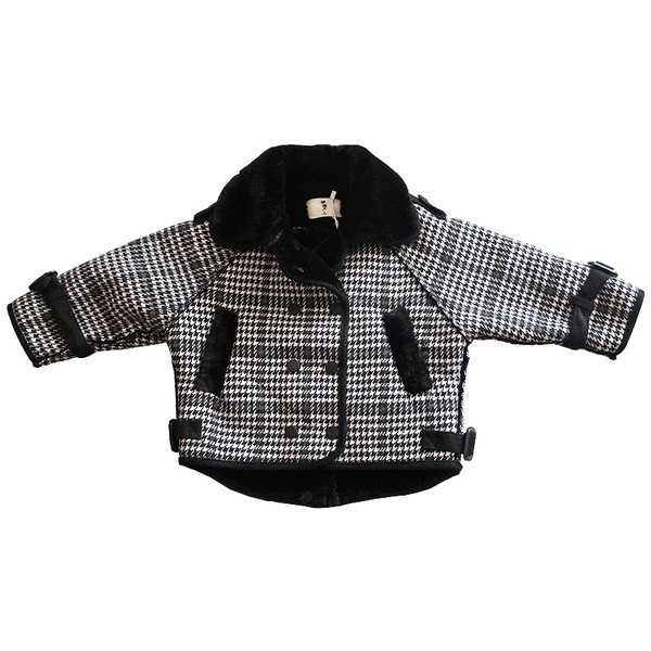 Модерно детско карирано яке за момичета в два модела