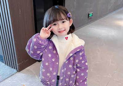 Детско яке за момичета с топла подплата и качулка