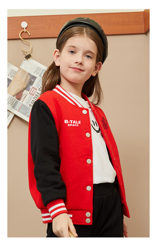 Нов модел детски бейзболен суичър с копчета за момичета