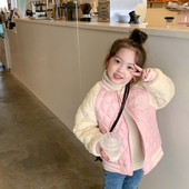 Нов модел детско капитонирано яке с обло деколте за момичета