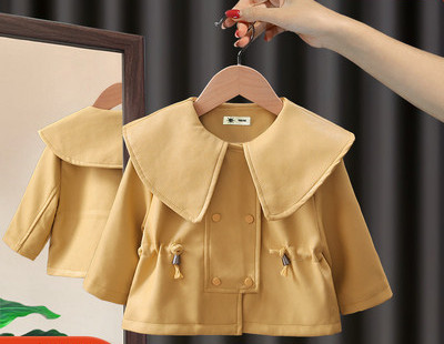 Детско яке от еко кожа с връзки на талията