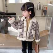 Модерно детско поларено яке с копчета за момичета