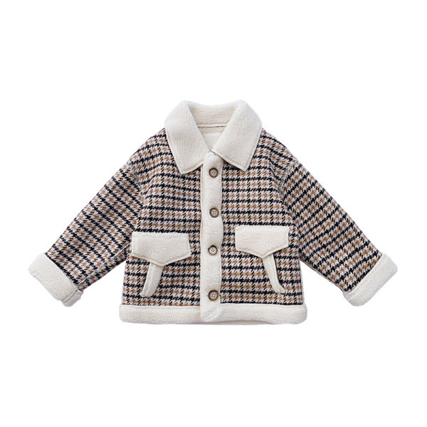 Модерно детско поларено яке с копчета за момичета