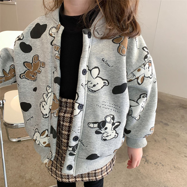 Нов модел детски суичър с обло деколте и апликация за момичета