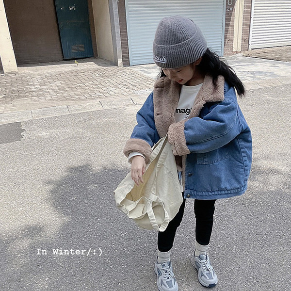 Детско дънково яке с топла подплата