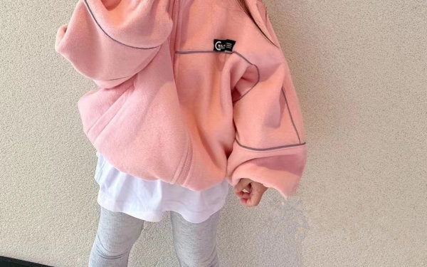 Детско яке за момичета от полар с надпис 