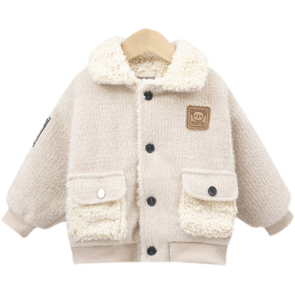 Детско пухено яке с джобове и емблема