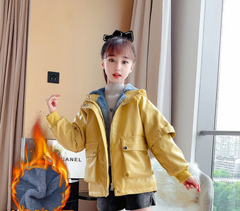 Ежедневно детско яке с джобове - за момичета