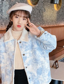 Детско яке за момичета с дебела подплата и копчета 