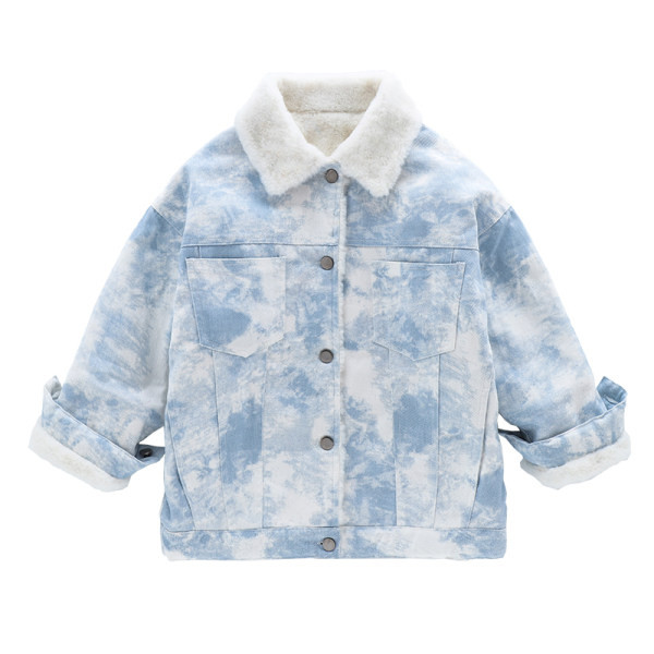 Детско яке за момичета с дебела подплата и копчета 