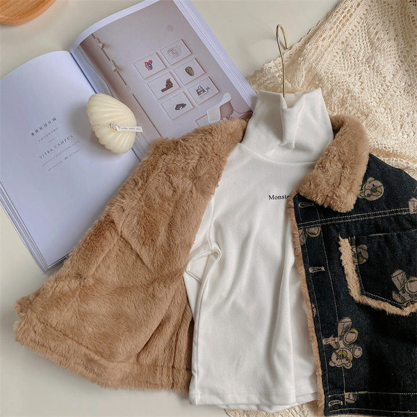 Нов модел детско яке от деним с мека топла подплата