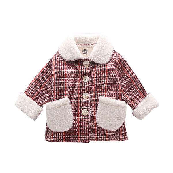 Модерно детско яке с копчета и джобове