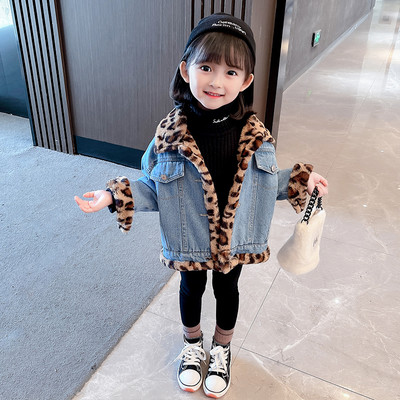 Модерно детско яке за момичета с две лица