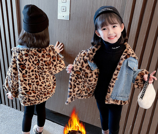 Модерно детско яке за момичета с две лица