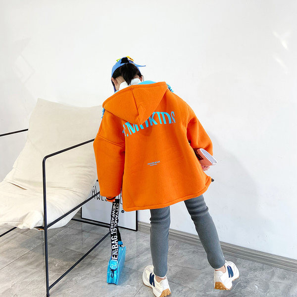 Ежедневно детско яке за момичета с качулка и връзки