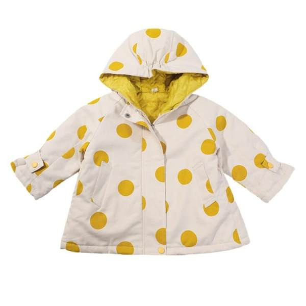 Детско яке за момичета с топла подплата - на точки