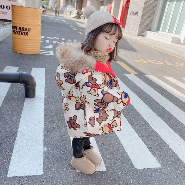 Нов модел детско яке с две лица  апликация и еко пух на качулката 