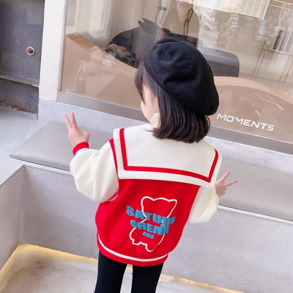 Детско яке за момичета с апликация на гърба