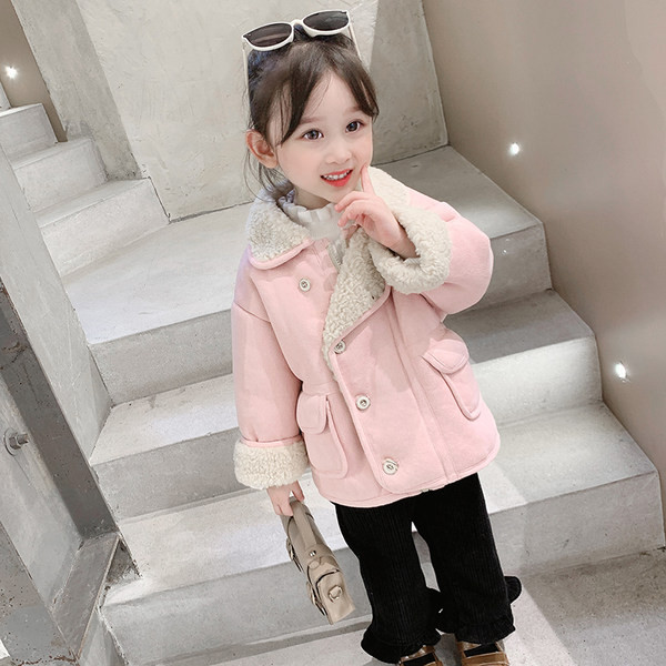 Детско палто с топла подплата и джобове