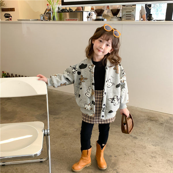 Детско яке с подплата и цветна апликация за момичета