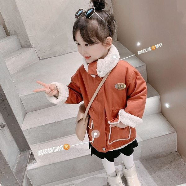 Dječji zimski kaput za djevojčice s toplom postavom i visokim ovratnikom