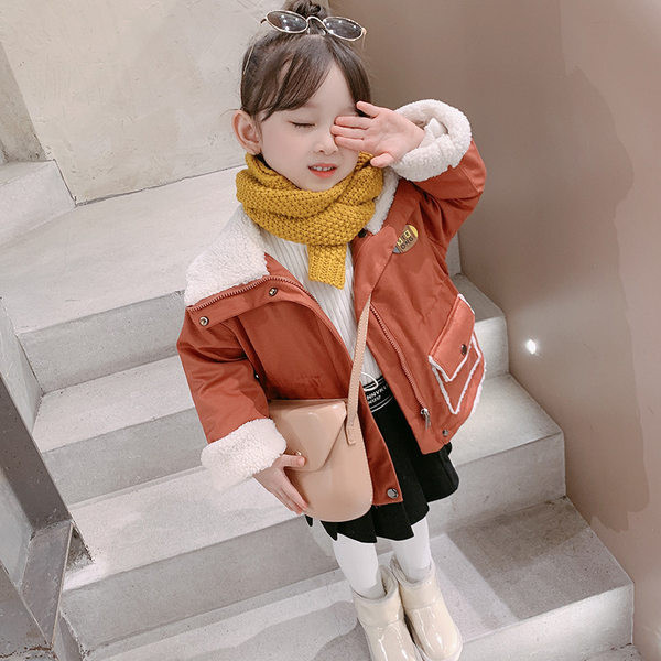 Dječji zimski kaput za djevojčice s toplom postavom i visokim ovratnikom