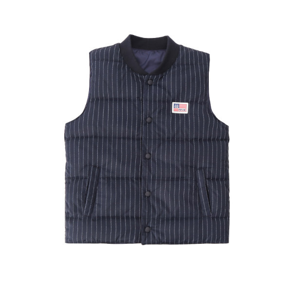 Детски раиран елек за момчета с копчета