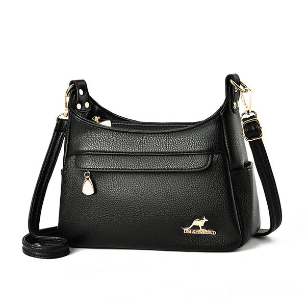 Ležerna torba za rame od umjetne kože s metalnim elementom