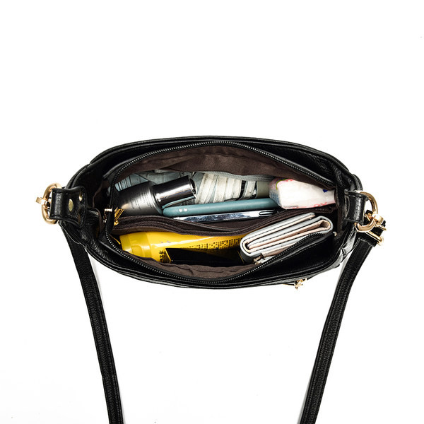 Ležerna torba za rame od umjetne kože s metalnim elementom