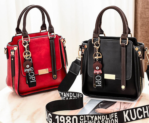 Moderna ženska torba s kratkom i dugom ručkom i patentnim zatvaračem