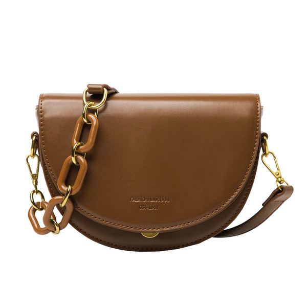 Elegantna ženska okrugla torba jednobojni model s natpisom