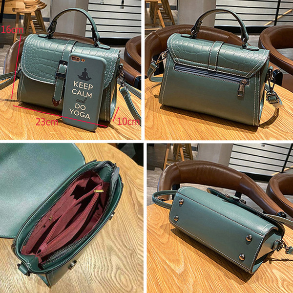 Moderna kožna torba s kratkim i dugim ručkama - za žene