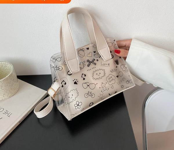 Γυναικεία τσάντα σιλικόνης με εφαρμογές σε δύο χρώματα