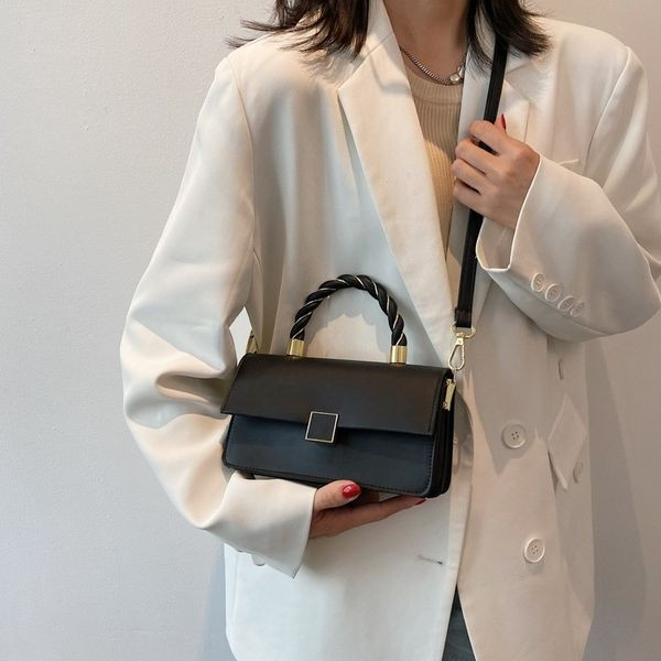 Нов модел правоъгълна дамска чанта с две дръзки -четири цвята