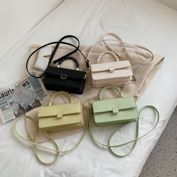 Нов модел правоъгълна дамска чанта с две дръзки -четири цвята