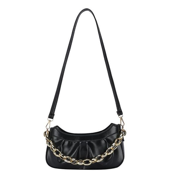 Γυναικεία τσάντα από οικολογικό δέρμα με μεταλλική αλυσίδα και φερμουάρ