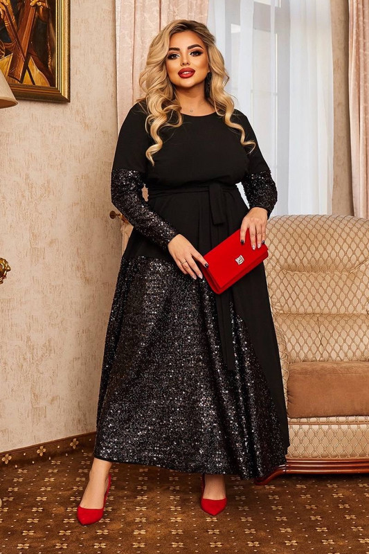 Дълга рокля с пайети